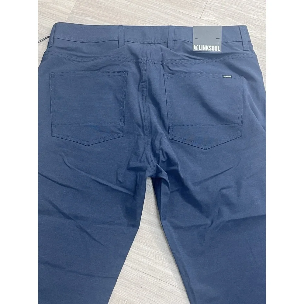 Linksoul Pants Mens 31x30 Boardwalker Navy Blue Golf Stretch Performance NWT